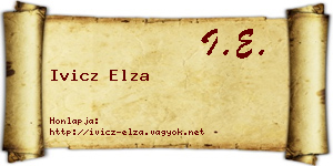 Ivicz Elza névjegykártya